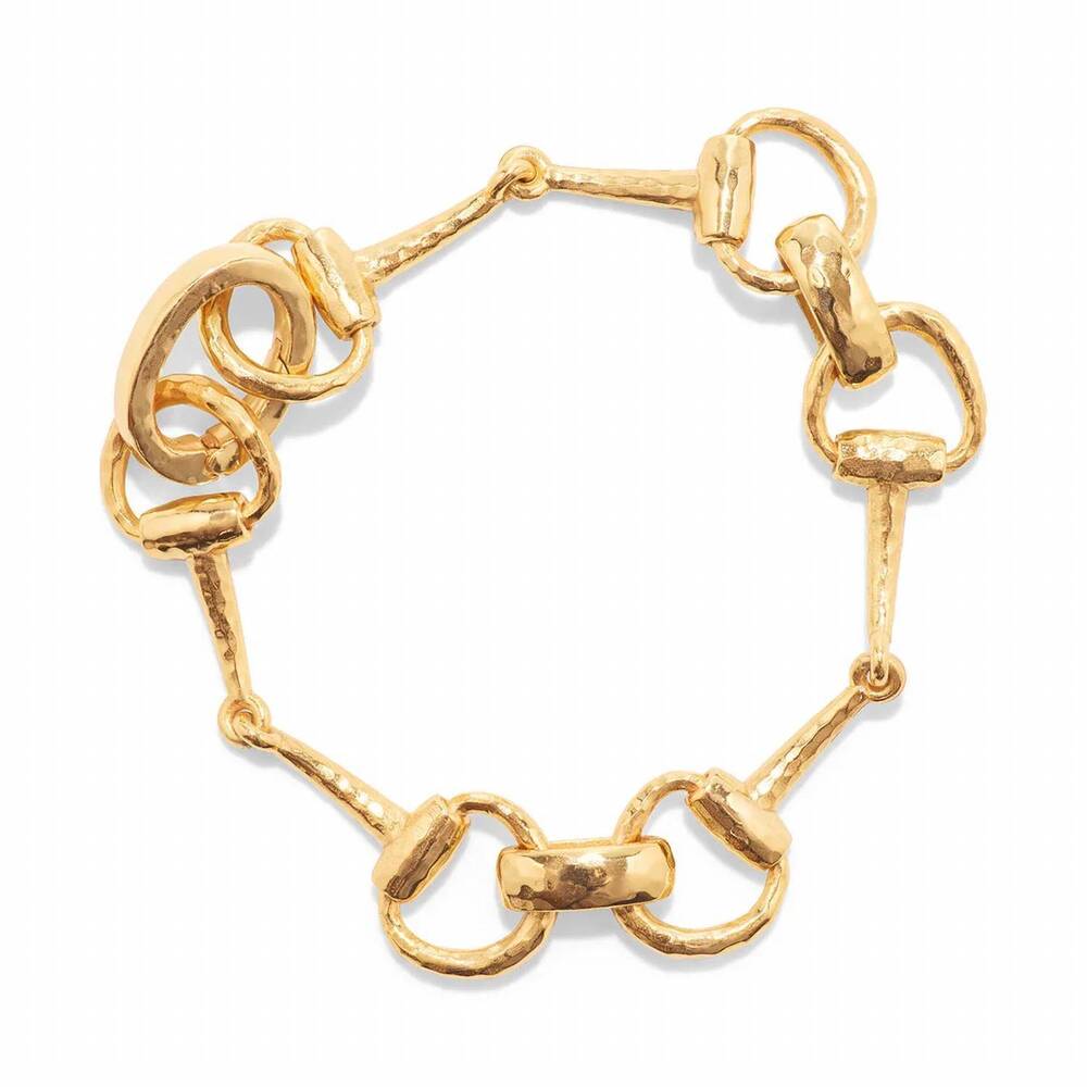 NEW CAPUCINE DE WULF women's equestrian snaffle bit 8" bracelet in gold